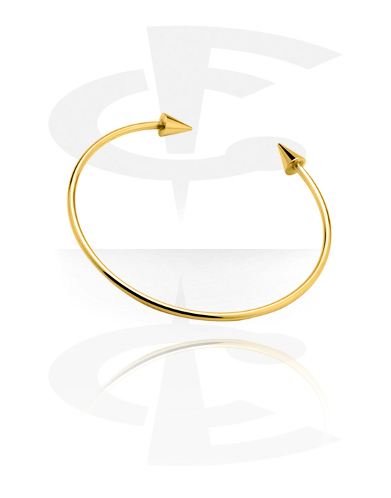 Armbånd, Fashion Bangle, Gold Plated Brass, Gold Plated Surgical Steel 316L