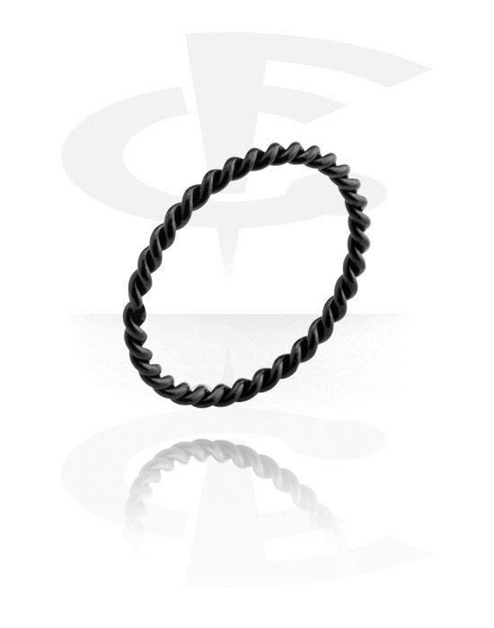 Ringer, Midi Ring, Black Surgical Steel 316L