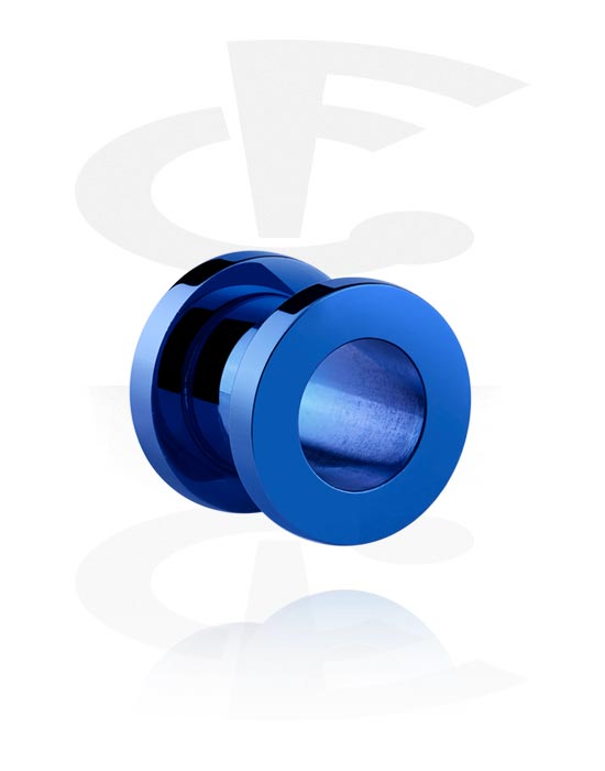Tunneler & plugger, Screw-on tunnel (surgical steel, various colours) med metallic look, Surgical Steel 316L
