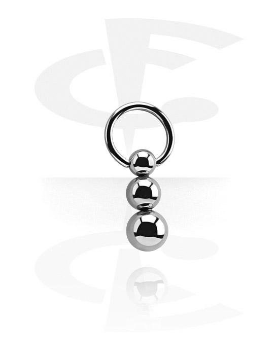 Piercingringen, Ball closure ring (surgical steel, silver, shiny finish), Chirurgisch staal 316L