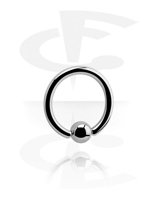 Piercingringer, Ball closure ring (surgical steel, silver, shiny finish), Surgical Steel 316L