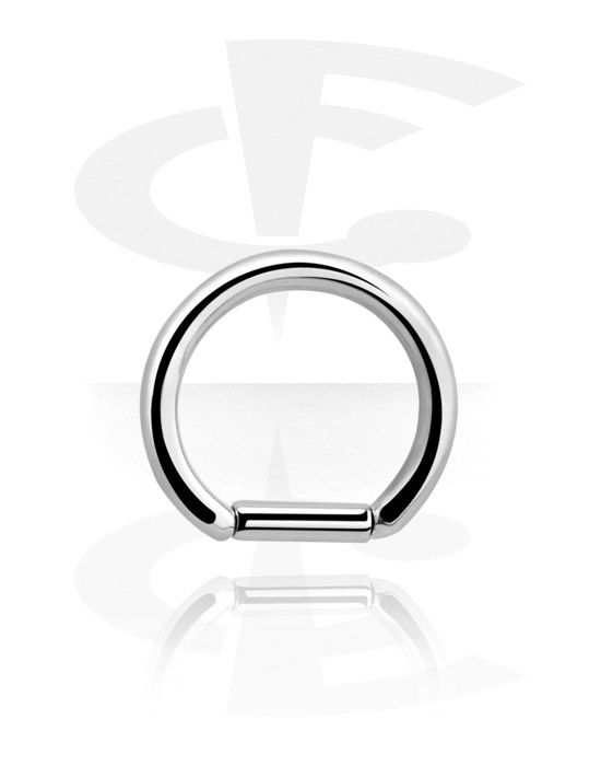 Piercing Rings, Bar closure ring (surgical steel, silver, shiny finish), Surgical Steel 316L