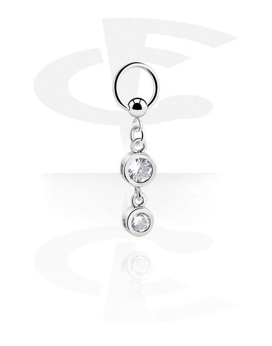 Piercingringer, Ball closure ring med charm, Surgical Steel 316L, Plated Brass