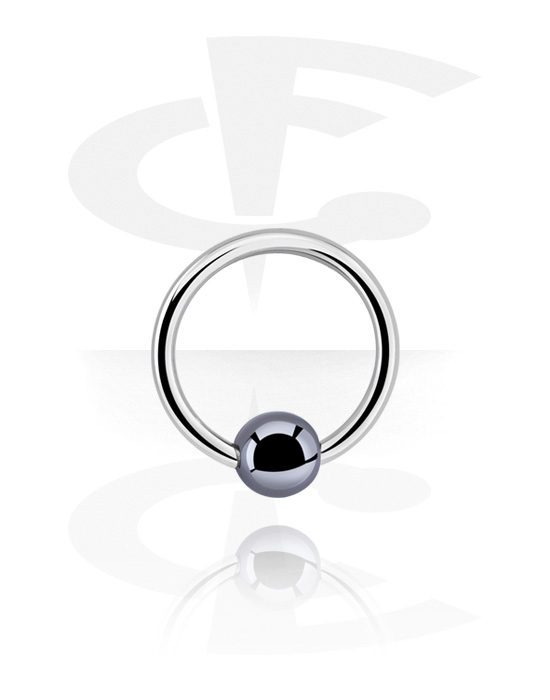 Piercingringen, Ball closure ring (surgical steel, silver, shiny finish) met Ball, Chirurgisch staal 316L