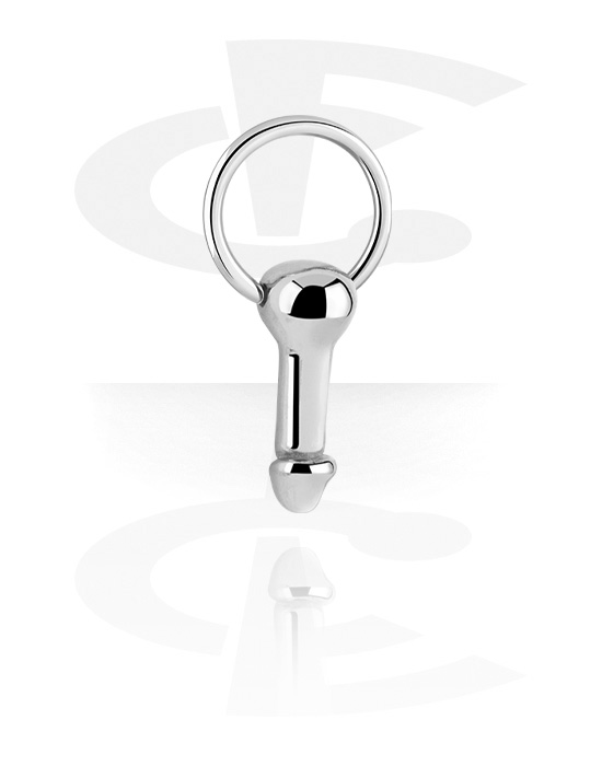 Inele piercing, Ball closure ring (surgical steel, silver, shiny finish), Oțel chirurgical 316L