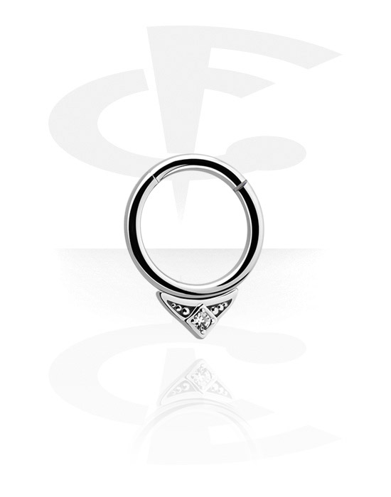 Piercinggyűrűk, Többcélú kattintó val vel Kristálykő, Sebészeti acél, 316L