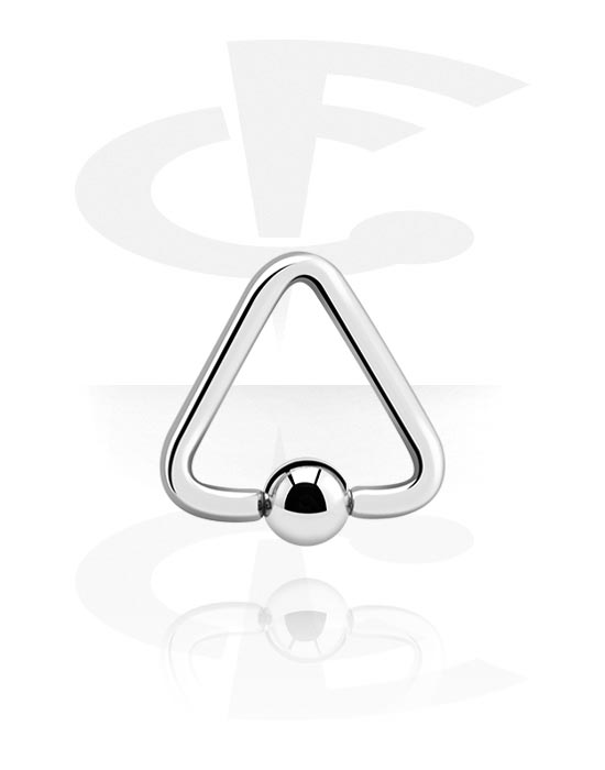 Piercingringen, Triangle-shaped ball closure ring (surgical steel, silver, shiny finish), Chirurgisch staal 316L