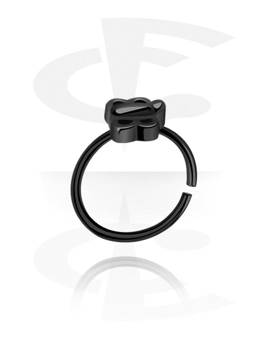 Alke za piercing, Continuous ring (surgical steel, black, shiny finish), Kirurški čelik 316L