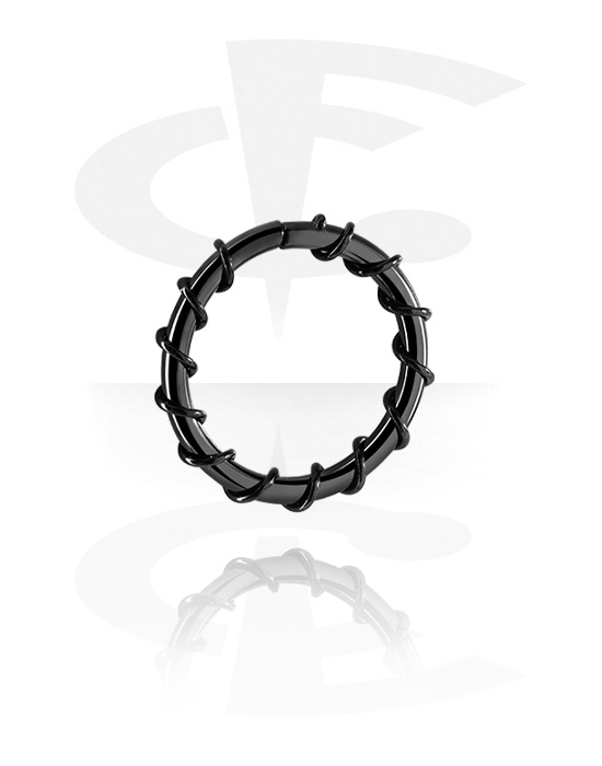 Piercing Rings, Continuous ring (surgical steel, black, shiny finish), Black Surgical Steel 316L