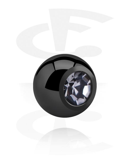 Kuler og staver ++, Ball med crystal stone, Surgical Steel 316L
