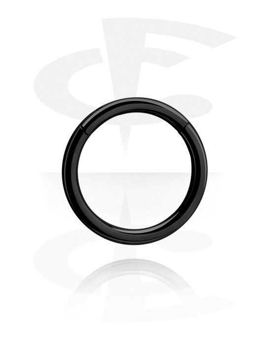 Piercing Rings, Segment ring (titanium, black, shiny finish), Black titanium