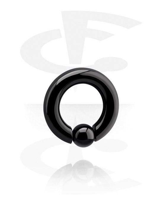 Renkaat, Ball closure ring (titanium, black, shiny finish), Titaani