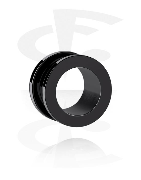 Tunnels & Plugs, Tunnel (surgical steel, black), Acier chirurgical 316L