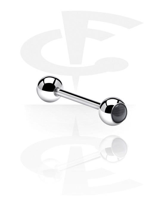 Činky, Barbell with Cat Eye Balls, Surgical Steel 316L