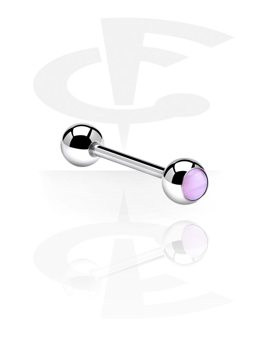Barbellit, Barbell with Cat Eye Balls, Surgical Steel 316L