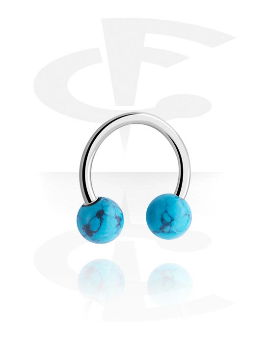 Circular Barbells, Circular Barbell with Marble Designs, Surgical Steel 316L ,  Synthetic Stone