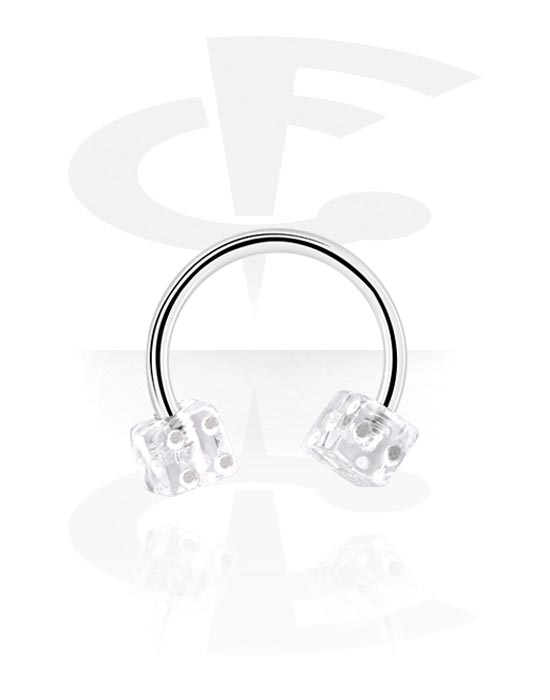 Circular Barbells, Circular Barbell with dice attachment, Surgical Steel 316L, Acrylic