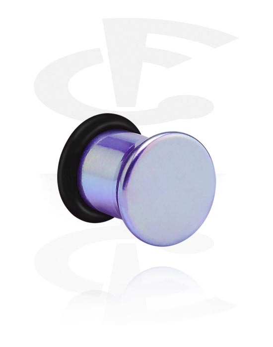 Tunele & plugi, Single flared plug (acrylic, various colours) z metallic look i O-Ring, Akryl