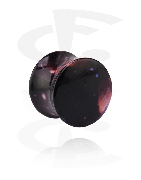 Tunely & plugy, Double flared plug (acrylic) s Motív galaxie, Akryl