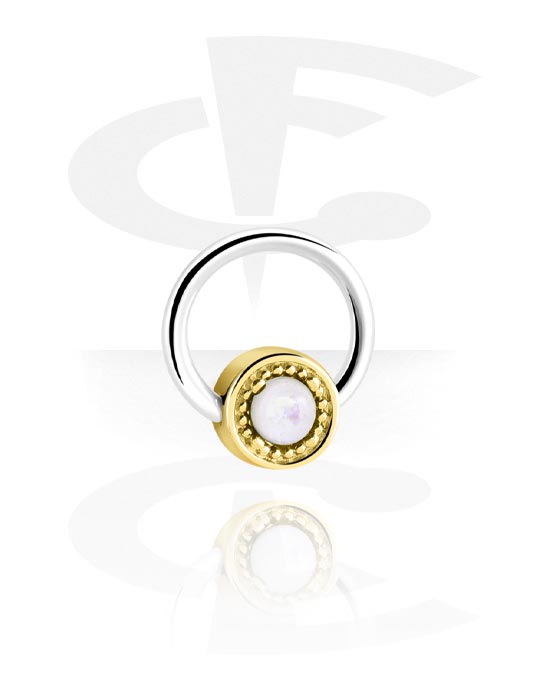 Piercing Rings, Ball closure ring (surgical steel, silver, shiny finish), Surgical Steel 316L ,  Plated Brass