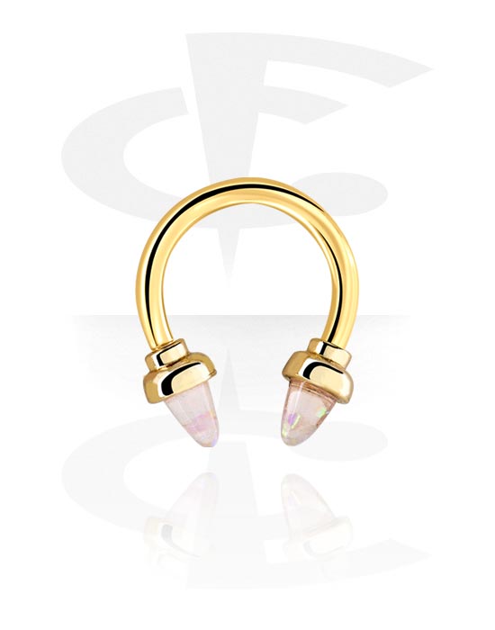 Circular Barbells, Circular Barbell with attachments, Gold Plated Surgical Steel 316L ,  Gold Plated Brass