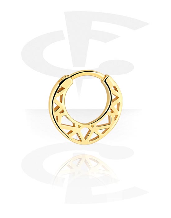 Piercing Rings, Piercing clicker (surgical steel, gold, shiny finish), Gold Plated Surgical Steel 316L, Gold Plated Brass