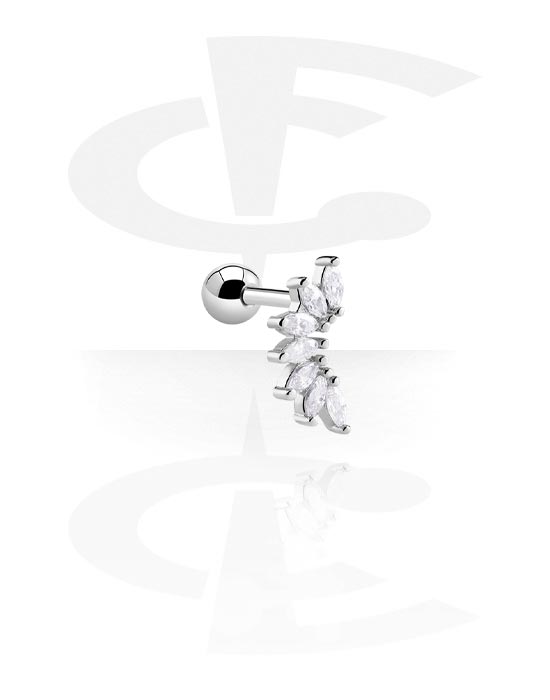 Helix / Tragus, Tragus Piercing, Surgical Steel 316L, Plated Brass
