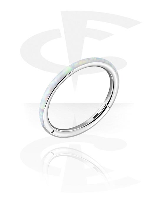 Piercinggyűrűk, Többcélú kattintó val vel Szintetikus opál, Sebészeti acél, 316L