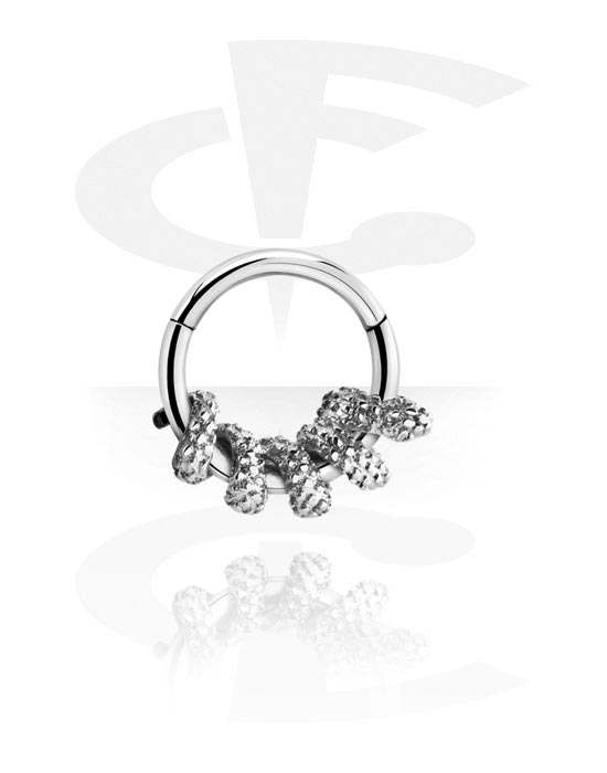 Multi-purpose clicker (surgical steel, silver, shiny finish) avec snake design