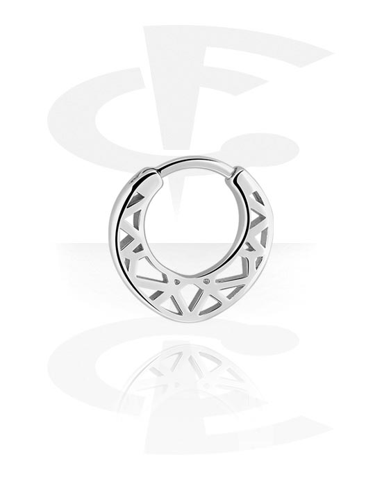 Piercing Rings, Piercing clicker (surgical steel, silver, shiny finish), Surgical Steel 316L, Plated Brass