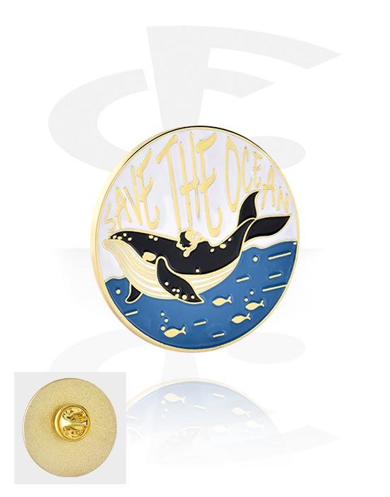 Odznaky, Pins s humpback whale design, Legovaná ocel