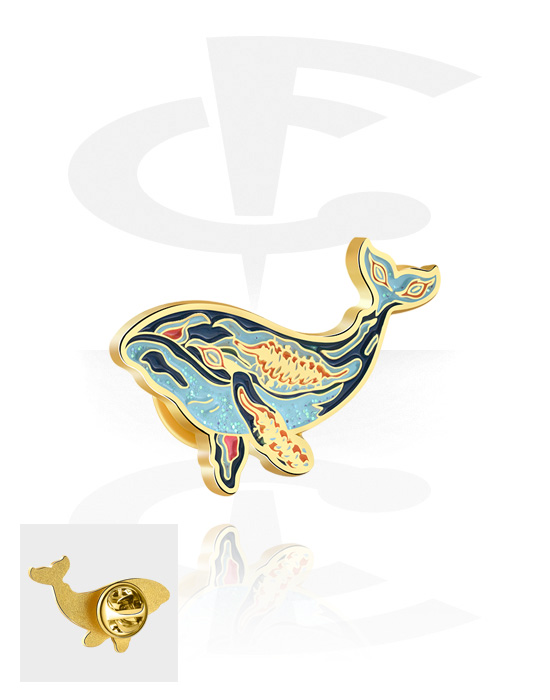 Odznaky, Pins s humpback whale design, Legovaná ocel