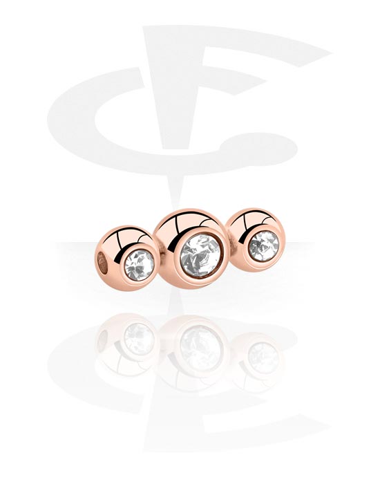 Balls, Pins & More, Attachment for Industrial Barbell, Rose Gold Plated Brass