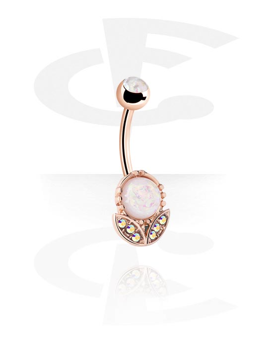 Curved Barbells, Fashion Banana, Rose Gold Plated Surgical Steel 316L