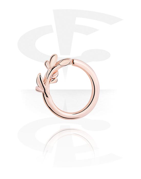 Piercing Rings, Continuous Ring, Rose Gold Plated Brass
