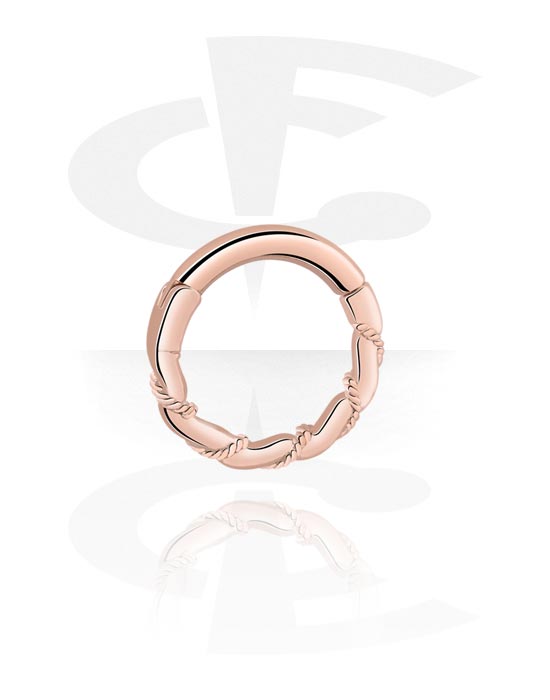 Piercing Rings, Piercing clicker (stainless steel, rose gold, shiny finish), Rose Gold Plated Stainless Steel 316L