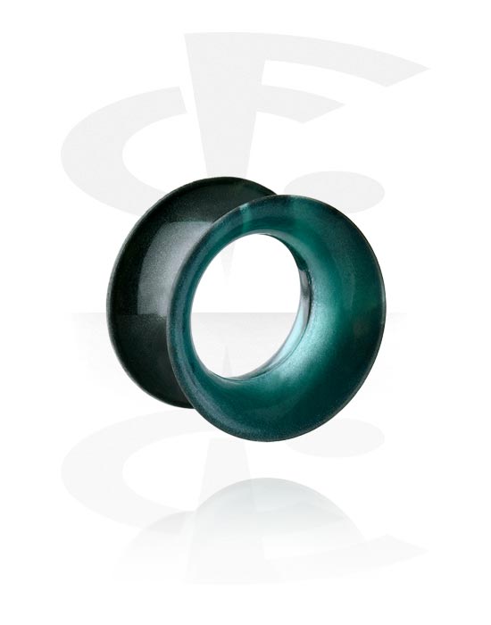 Tunnels & Plugs, Double flared tunnel (silicone, various colors) with marble design, Silicone