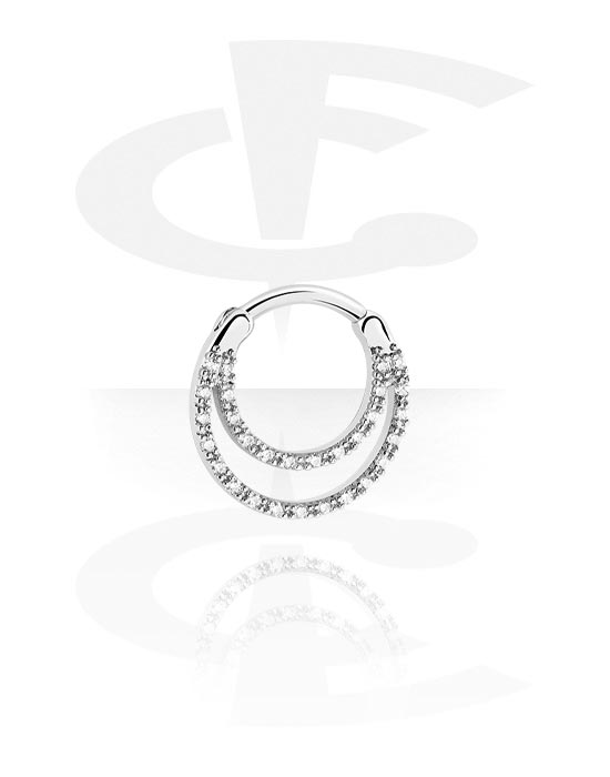 Piercinggyűrűk, Többcélú kattintó val vel Kristálykövek, Sebészeti acél, 316L