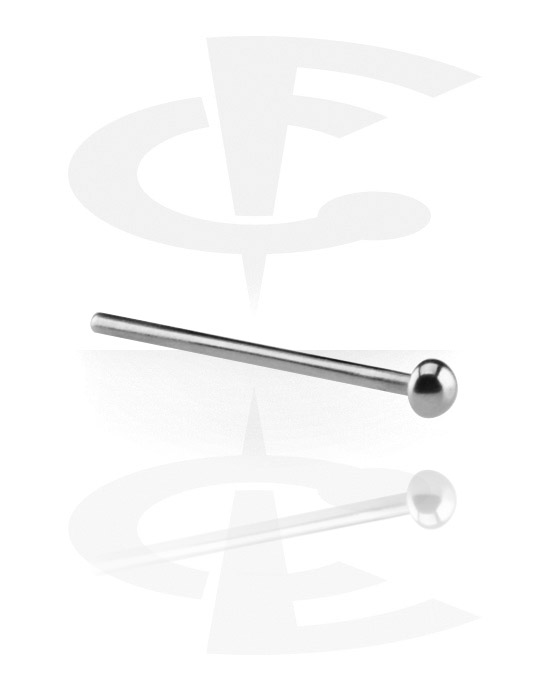Neuspiercings & Septums, Straight nose stud (surgical steel, silver, shiny finish), Chirurgisch staal 316L