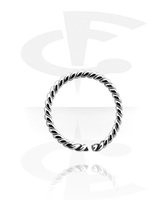Piercing Rings, Continuous ring (surgical steel, silver, shiny finish)