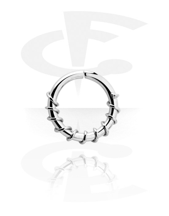Piercingringer, Continuous ring (surgical steel, silver, shiny finish), Surgical Steel 316L