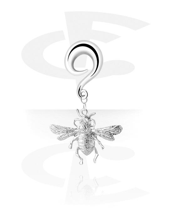 Ear weights & Hangers, Ear weight (stainless steel, silver, shiny finish) with Insect Design, Stainless Steel 316L