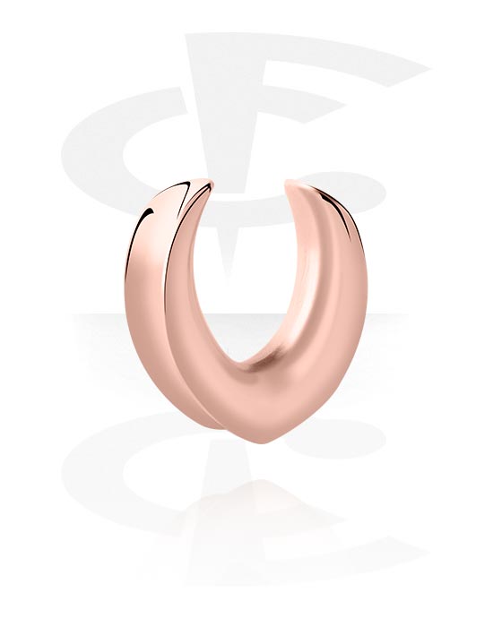 Tunnels & Plugs, Half tunnel (surgical steel, rose gold, shiny finish), Rose Gold Plated Stainless Steel 316L