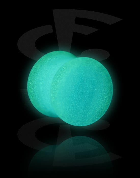 Tunnelit & plugit, "Glow in the dark" double flared plug (silicone, various colours), Silikoni