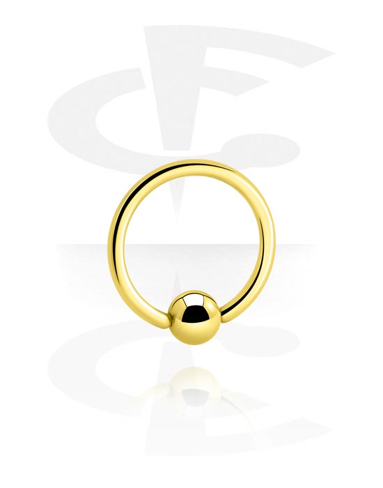 Anéis piercing, Ball Closure Ring, Aço cirúrgico 316L banhado a ouro