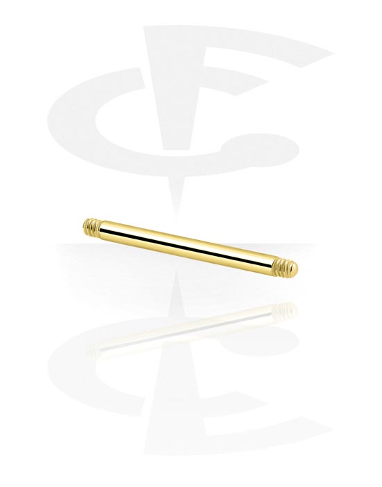 Kuler og staver ++, Barbell Pin, Gold Plated Surgical Steel 316L