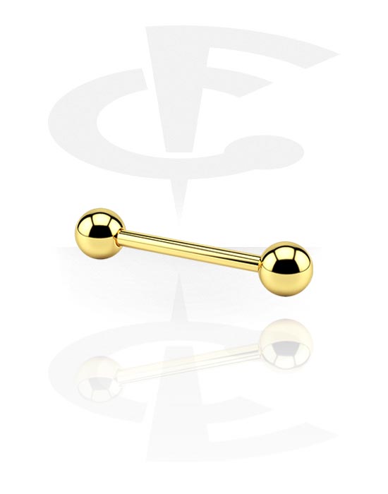 Barbells, Barbell with balls, Gold Plated Surgical Steel 316L