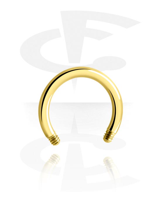 Kuler og staver ++, Circular Barbell Pin, Gold Plated Surgical Steel 316L