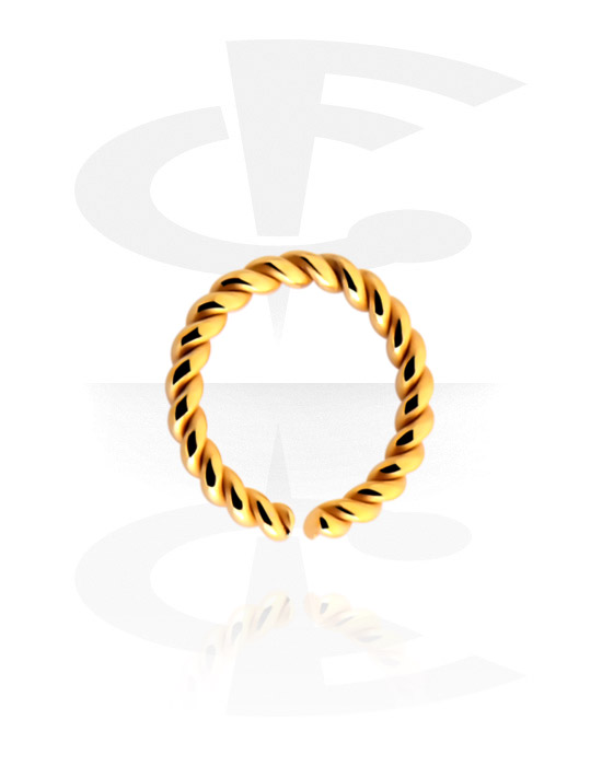 Piercing Rings, Continuous ring (surgical steel, gold, shiny finish), Gold Plated Surgical Steel 316L