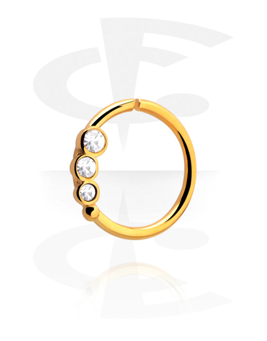 Piercingringer, Continuous Ring, Gold Plated Surgical Steel 316L